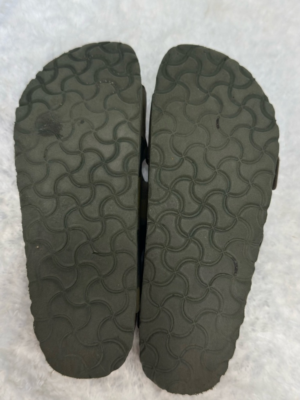Birkenstock Camo Double Buckle Sandals in Olive and Brown - Picture 6 of 7